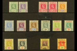 1902-06 KEVII Mint Selection On A Stock Card. Includes 1902-05 ½d & 1s, 1904-06 Range With Most Values... - Gambia (...-1964)