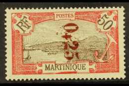 MARTINIQUE 1924 25c On 50c Red, Yv 109, Very Fine Mint For More Images, Please Visit... - Other & Unclassified