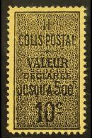 ALGERIA PARCEL POST 1899 10c Black On Yellowish, Type I, Yv 2a, Very Fine Mint. For More Images, Please Visit... - Other & Unclassified
