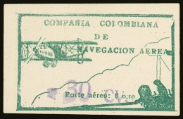SCADTA 1920 (Nov) "- 30 Cvs. -" On 10c Green Imperf, SG 15 (Sanabria 19), Very Fine Unused As Issued With Large... - Colombia