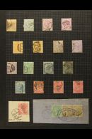 1866-1951 USED COLLECTION On Leaves, Inc 1866-68 1d (x4) & 3d, 1872-80 Most Vals To 96c (x2 On Piece), 1885... - Ceylon (...-1947)