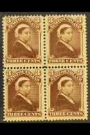 1887 3c Deep Brown, Queen Victoria, SG 52, Superb Never Hinged Mint Block Of 4. For More Images, Please Visit... - Altri & Non Classificati