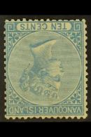 1865 10c Blue, Perf 14, Variety "wmk Inverted", SG 14w, Very Fine Mint Part Og. Lovely Example Of This Elusive... - Other & Unclassified