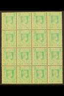 1938-40 KGVI MULTIPLE OFFSET 1½a Turquoise-green, SG 23, Never Hinged Mint Multiple Of 16 With Full Offset... - Burma (...-1947)