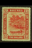 1908-22 $5 Carmine On Green, Wmk Mult Crown CA, SG 47, Very Fine Mint. For More Images, Please Visit... - Brunei (...-1984)