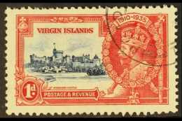 1935 1d Deep Blue And Scarlet, Silver Jubilee, Variety "Kite And Horizontal Log", SG 103l, Very Lightly Used, Few... - British Virgin Islands