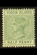 1883 ½d Dull Green, Variety "top Left Triangle Detached", SG 27b, Very Fine Mint. For More Images, Please... - British Virgin Islands