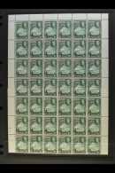 1938-48 KGVI COMPLETE NHM SHEET OF 60. 1s Green, SG 115, Complete Sheet Of 60 Stamps (6 X 10), Selvedge To All... - Bermuda