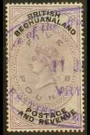 1888 £5 Lilac & Black (SG 21, Barefoot 15), Very Fine Used With Violet Fiscal Cancel, Lovely Fresh... - Other & Unclassified
