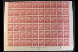 1938-47 NHM COMPLETE SHEET OF 120 2d Carmine Perf 13½ X13, Incorporating "EXTRA FRAME LINE" Variety (R... - Barbados (...-1966)