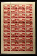 1955-60 CASTLES COMPLETE SHEET. 5r On 5s Rose-red Castles Overprint Type II, SG 95a, Fine Never Hinged Mint... - Bahrain (...-1965)