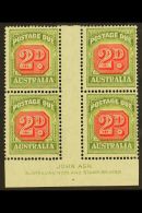 POSTAGE DUE 1946-57 2d Carmine And Green, SG D121, JOHN ASH Imprint Block Of Four, Superb Mint. (4 Stamps) For... - Other & Unclassified