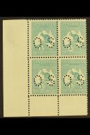 OFFICIAL 1915-28 1s Blue-green Roo, Die IIB, With Small "OS" Perfin, SG O48b (BW 33ba), A Lovely Mint Lower Left... - Other & Unclassified