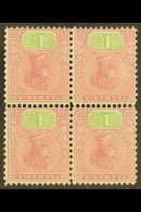 TASMANIA 1906 1s Rose And Green, Wmk Crown Over A, Perf 12½ X 11½, SG 257b, Variety "Wmk Inverted",... - Other & Unclassified