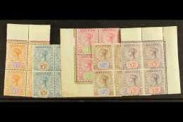 TASMANIA 1892 ½d, 5d, 1s, 2s 6d An 5s, SG 216, 218, 221/223, In Superb Mint Blocks Of 4. (5 Blocks) For... - Altri & Non Classificati