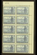 1954-59 50c Blue Buenos Aires Harbour Recess (Scott 632, SG 868), Fine Mint Corner BLOCK Of 10 (2x5)showing DOUBLE... - Altri & Non Classificati