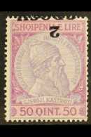 1914 2gr On 50q Skanderbeg With SURCHARGE INVERTED Variety, SG 44a, Superb Never Hinged Mint. For More Images,... - Albania