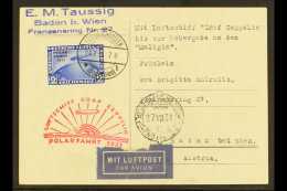 GRAF ZEPPELIN POLAR FLIGHT. 1931 (24 July) Postcard Addressed To Austria, Bearing Germany 1931 2m Bright Blue Air... - Altri & Non Classificati