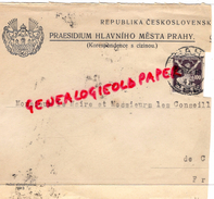 TCHEKIE- REPUBLIKA CESKOSLOVENSK-PRAESIDIUM HLAVNIHO MESTA PRAHY- S. CIZINOU -1924 - Altri & Non Classificati