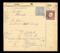 Austria, Bosnia&Herzegovina - Parcel Card Sent From Zwornik To Offutak (Vojvodina) 21.08.1915. / 2 Scans - Brieven En Documenten