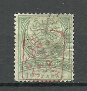 Turkey; 1891 Handstamp Overprinted Crescent Stamp 10 P. (Red Overprint) Signed - Gebraucht