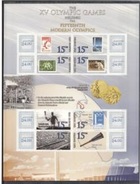 Antigua Bar. 2010, Personalized Olympic Games In Helsinki 1952, Stadium, Stamp On Stamp, 8val Sheetlet Blue - Sommer 1952: Helsinki