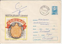 58491- GOLDEN FLASK RESTAURANT, WINE CELLAR, TOURISM, COVER STATIONERY, 1970, ROMANIA - Hotel- & Gaststättengewerbe