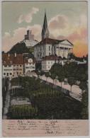 Uster - Schloss Und Kirche Animee Litho Guggengeim No. 9639 - Stempel: Nänikon - Enge