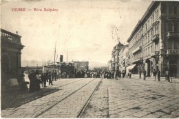 T4 Fiume, Riva Szapáry / KikötÅ‘, GÅ‘zhajó, Kávéház / Port, Steamship,... - Non Classificati