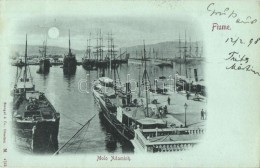T2 1898 Fiume, Molo Adamich, Steamships, Night - Non Classificati