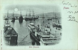 T2 1898 Fiume, Molo Adamich, Steamships, Night - Sin Clasificación