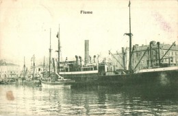 Fiume - 2 Db RÉGI Képeslap, KikötÅ‘, Hajók / 2 Pre-1945 Postcards, Port, Steamships - Zonder Classificatie