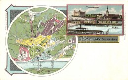 ** T2/T3 Pozsony, Pressburg, Bratislava; Duna Rakpart, Térkép / Quay, Map, Bediene Dich Allein Art... - Non Classificati