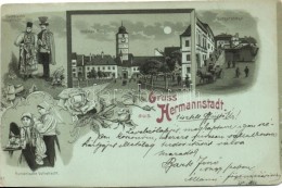 T2/T3 1899 Nagyszeben, Hermannstadt, Sibiu; KiskörÅ±t, PolgárlépcsÅ‘, Szász Pár,... - Non Classificati