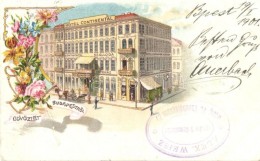 T3 Budapest V. Hotel Continental Szálloda és Kávéház, Floral, Litho (EK) - Non Classificati