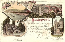 T2/T3 1898 Budapest, Gellérthegy, FÅ‘gimnázium, FÅ‘reáliskola, Eötvös Szobor,... - Zonder Classificatie