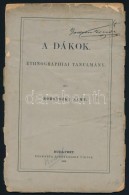 Borovszky Samu: A Dákok. Ethnographiai Tanulmány. Bp., 1883, Hornyánszky Viktor. Kiadói... - Sin Clasificación