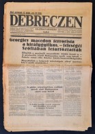 1934 Debrecen, A Debreczen CímÅ± Kelet-Magyarországi Napló XI. évfolyamának 232.... - Non Classificati