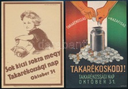 Cca 1930 Takarékossági Nap Két Reklám Nyomtatvány A Takarékoskodók... - Non Classificati