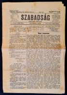 1921 Nagyvárad, A Szabadság CímÅ± Politikai Napilap 48. évfolyamának 33.... - Non Classificati