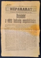 1919 Népakarat, A Debreceni Munkás- és Katonatanács Napilapja, I. évfolyam, 2..... - Non Classificati