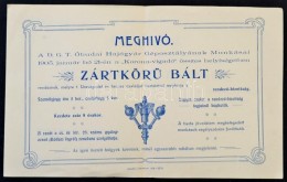 1905 Meghívó Az ElsÅ‘ Duna-GÅ‘zhajózási Társág (DGT) Óbudai... - Sin Clasificación