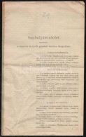 1900 Debrecen. A Városi Tanács Szabályrendelete Vásárok és Nyílt... - Zonder Classificatie