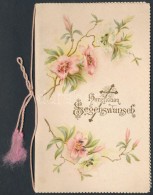 Cca 1900 Litografált, Dombornyomott üdvözlÅ‘kártya. / Embossed Litho Greeting Booklet. 14x9... - Non Classificati