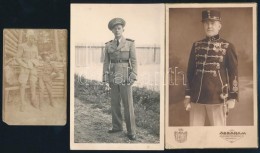 Cca 1914-1945 Katonákról Készült Fotók, 3 Db, 9x6 és 13x9 Cm-es... - Altri & Non Classificati
