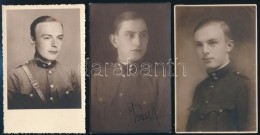 Cca 1928 3 Db Katonai Portréfotó, 13,5x8,5 Cm - Otros & Sin Clasificación