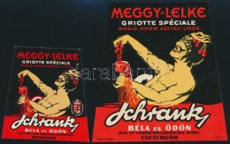 Cca 1920-1940 Schrank Béla és Ödön Meggy-Lelke Italcímke, 2db, Klösz Rt.,... - Publicidad