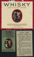 Cca 1920 Hobé Curacao és Whisky Italcímke, 3 Db, Kellner Márus, Globus, Litho, 8,5x5,5... - Pubblicitari
