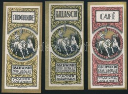 Cca 1910 Gschwindt-féle Gyár Rt. LikÅ‘r Italcímke, 3 Db, Klösz Gy. és Fia, Litho,... - Pubblicitari