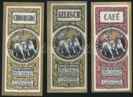 Cca 1910 Gschwindt-féle Gyár Rt. LikÅ‘r Italcímke, 3 Db, Klösz Gy. és Fia, Litho,... - Publicidad